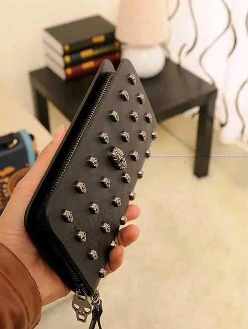 New taro decoration PU leather long wallet with zipper and card slots in neutral colour