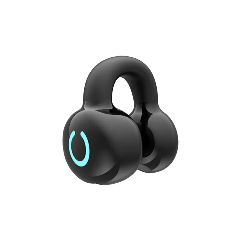 Clip-on Bluetooth headset YX03 in black silicone with simple style clip design for calls and music.