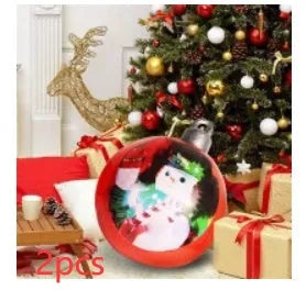 Large red and white striped inflatable PVC Christmas ball ornament with a 60cm diameter.