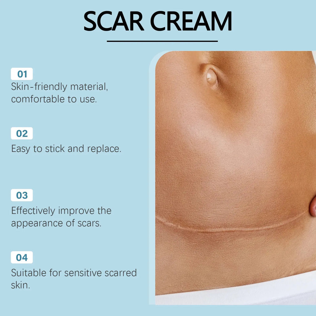 Silicone scar gel paster roll with mint leaf active ingredient and hydroxyethyl cellulose formula