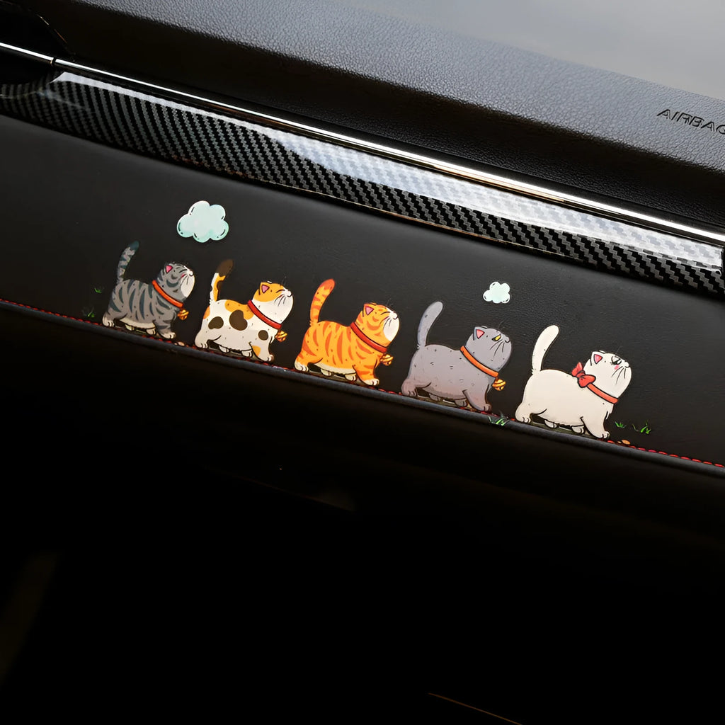 Waterproof PVC car sticker showing five climbing cats design for vehicle decoration