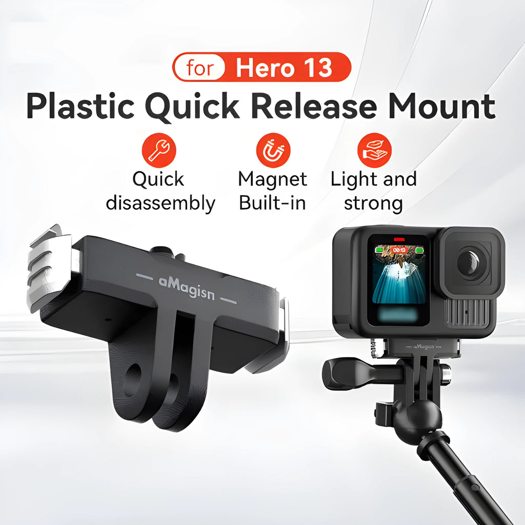 Magnetic quick release base adapter for GoPro Hero13 Black, ABS steel mount, top view