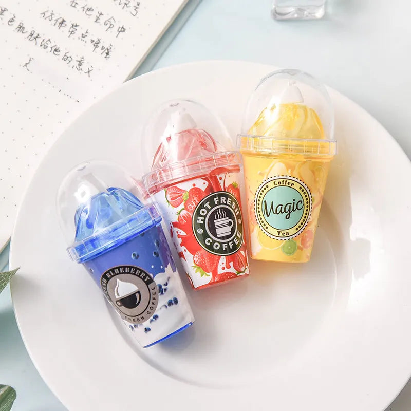 Plastic ice cream shape correction tape with 6 metre length in red shell on white background