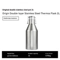 Stainless steel outdoor thermal pot with carrying handle, available in single or double layer insulation options
