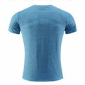 Red polyester spandex running t-shirt with short sleeves for sports