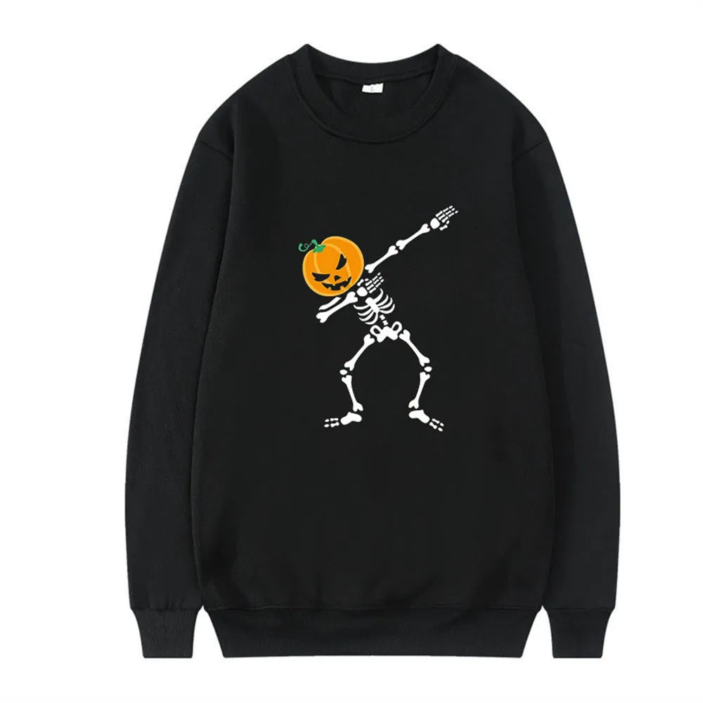 Women's printed crew neck leisure top with long sleeves in cotton polyester fabric