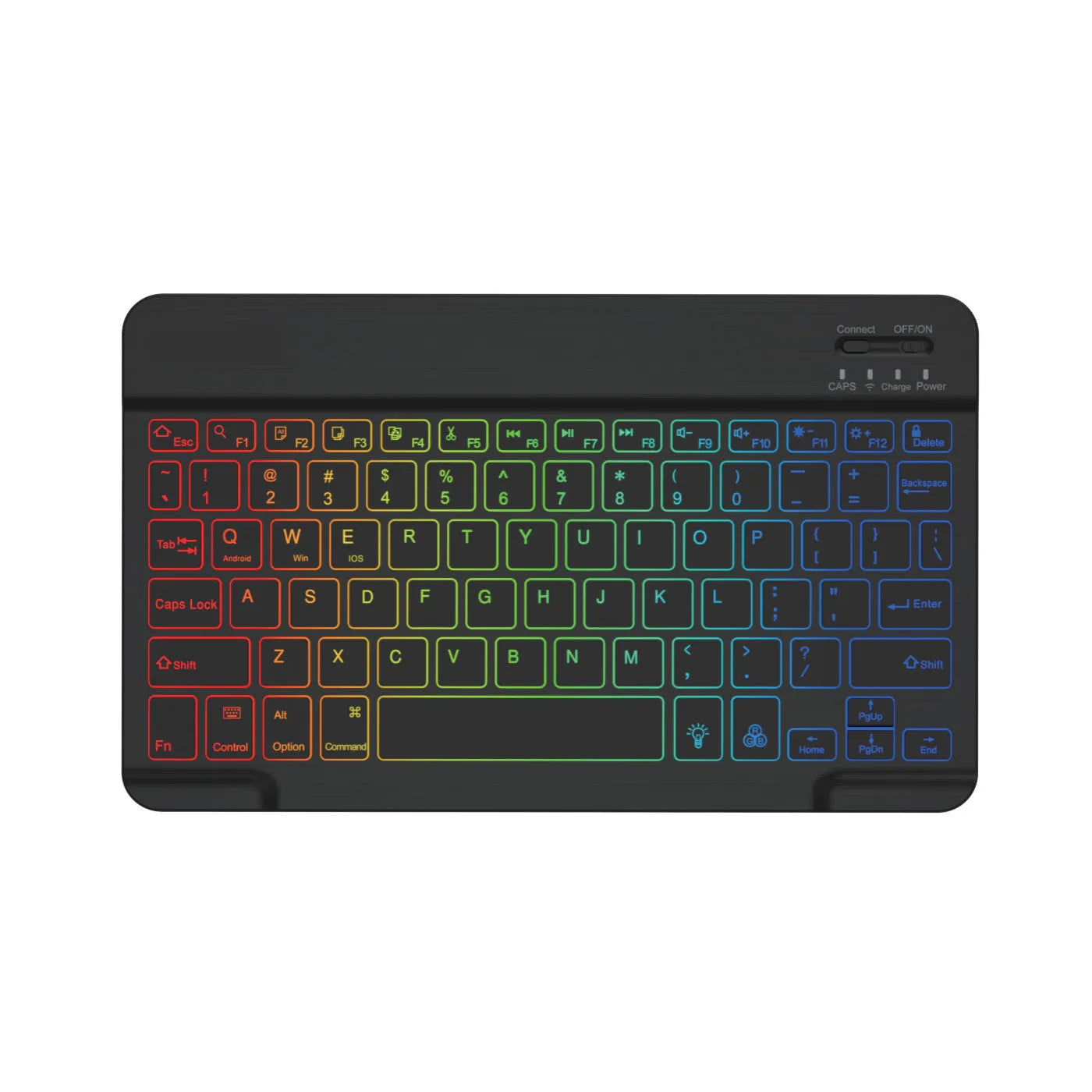 10-inch Bluetooth keyboard tablet with colourful backlighting for mobile phones and tablets