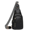 Soft brown PU leather women's crossbody chest bag with an open front pocket.