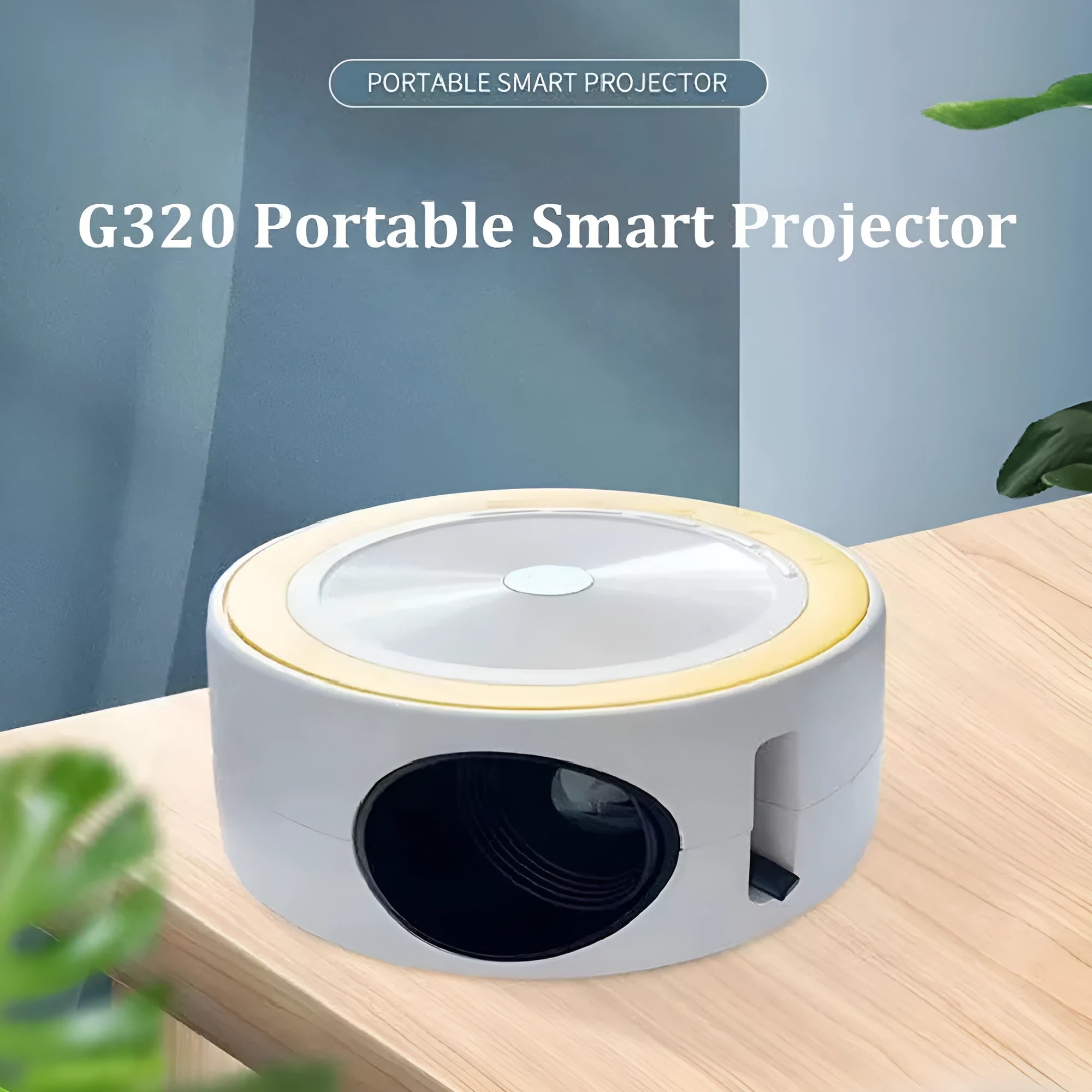 YT200 portable home LED projector with same screen connectivity in black, white, yellow and white, or blue and white colours measuring 110mm x 47mm