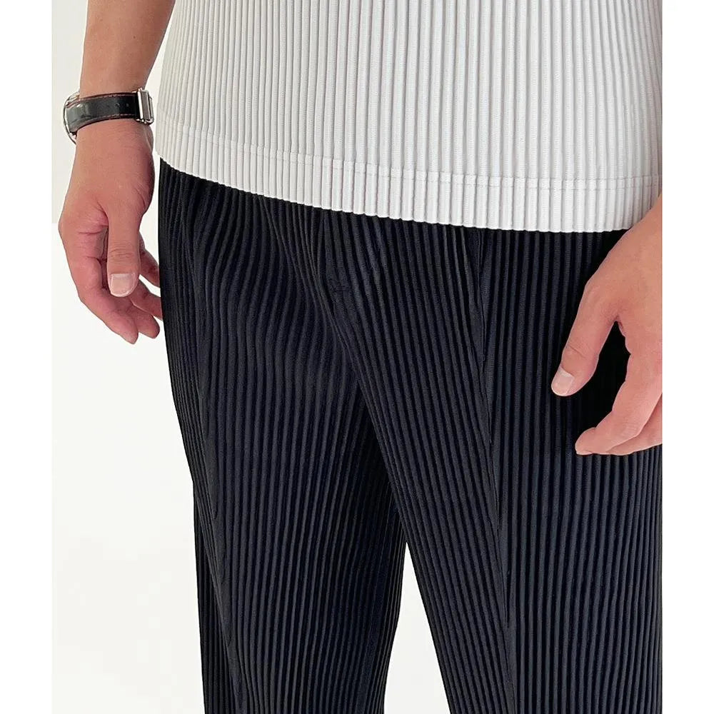 Men's casual baggy straight trousers in gray, polyester, mid waist, size M to XXL