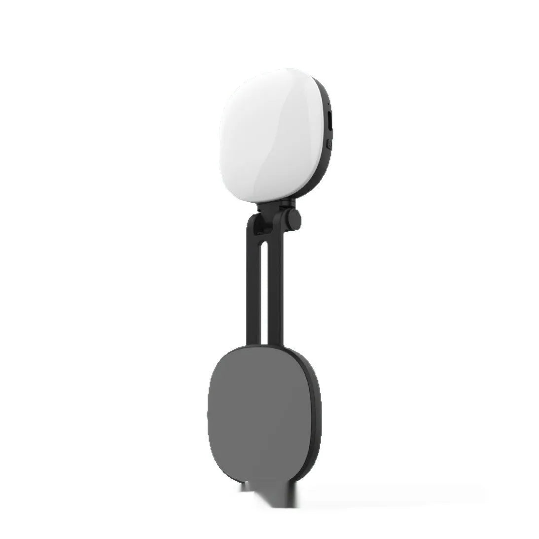 Mini mobile phone fill light with magnetic attachment showing black and white colour options