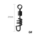 8-shaped fishing swivel connector ring in copper or stainless steel with colour-coded sizing options