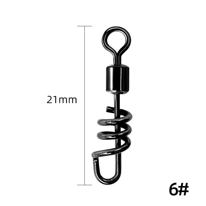 8-shaped fishing swivel connector ring in copper or stainless steel with colour-coded sizing options