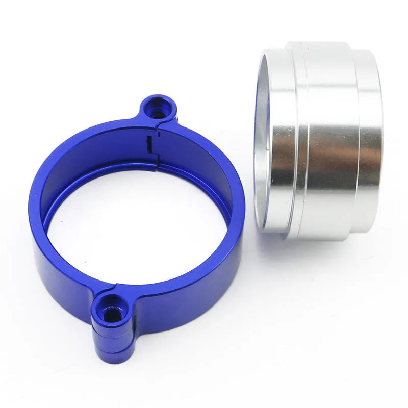 Aluminium fixed movable exhaust clamp for car modifications in black, blue or red