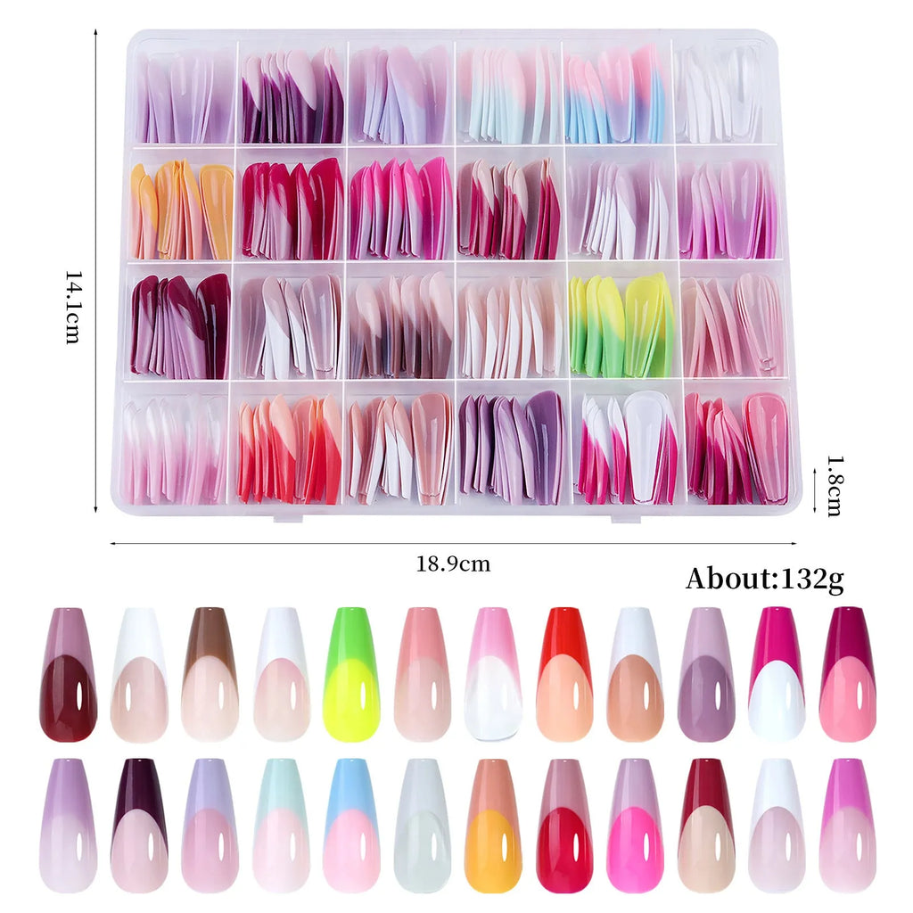 Box of 288 removable French wear armour nail stickers with seamless, ultra-thin design.