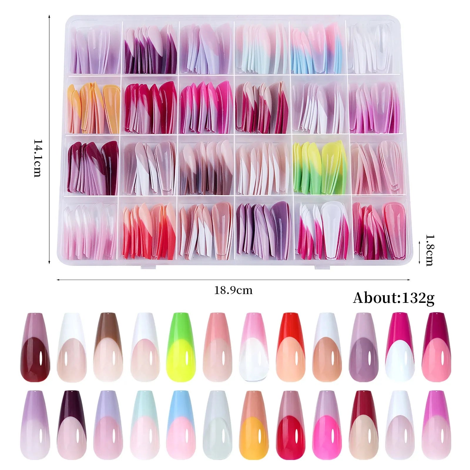 Box of 288 removable French wear armour nail stickers with seamless, ultra-thin design.
