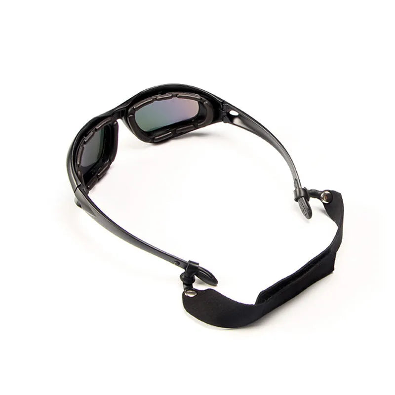 Tactical polarised sunglasses with wrap-around sports frame for outdoor cycling