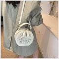 Chinese embroidery handbag in soft PU, horizontal square shape, black, with shoulder strap