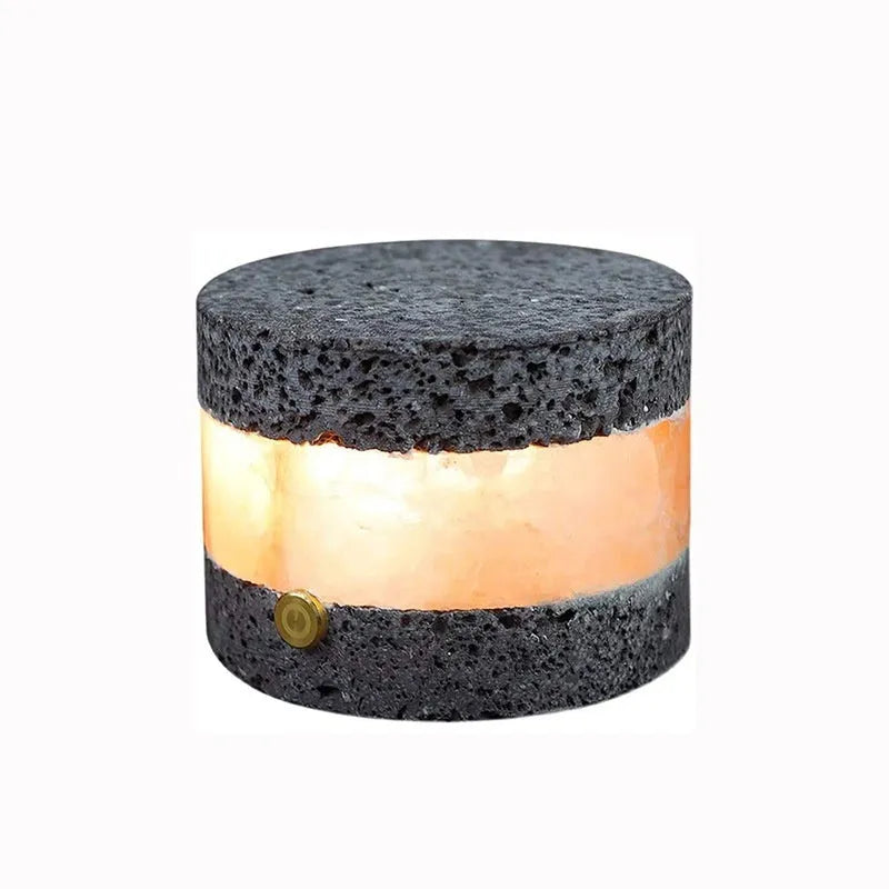 Volcanic rock USB rechargeable night lamp with essential oil diffuser and touch controls