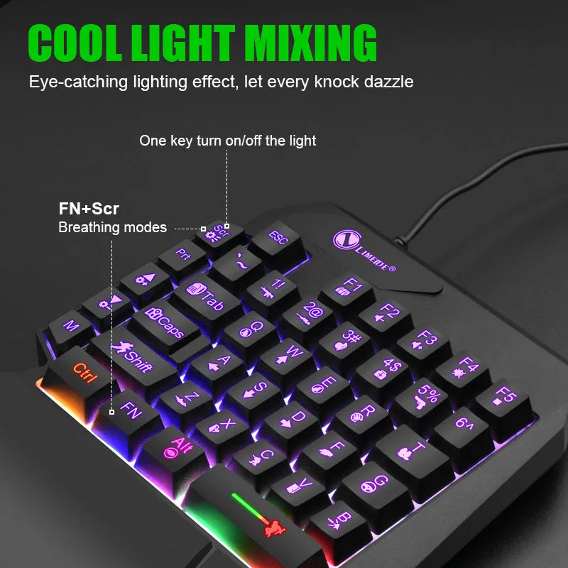 GK103S one-handed luminous gaming mechanical keyboard mouse converter with 1.2 metre cable