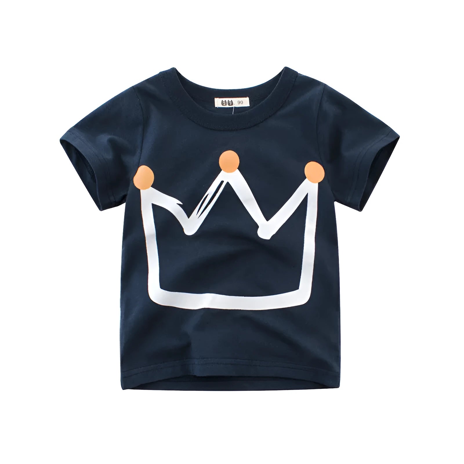 Boys' royal blue short sleeve cotton T-shirt shown on a hanger.