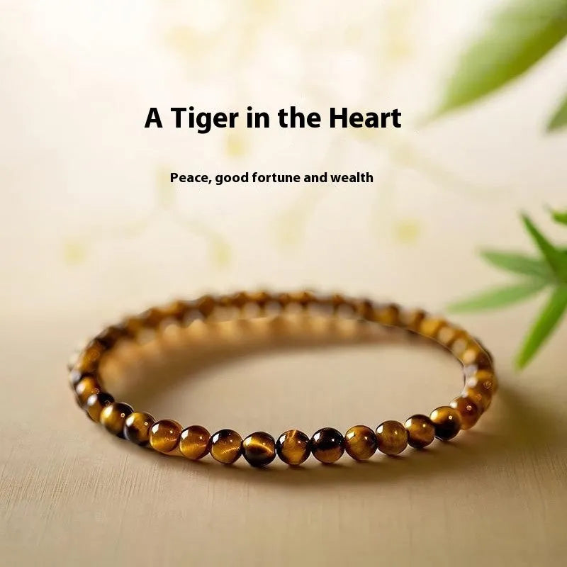 New Chinese style geometric Tigereye bracelet showing rounded elements and natural stone banding