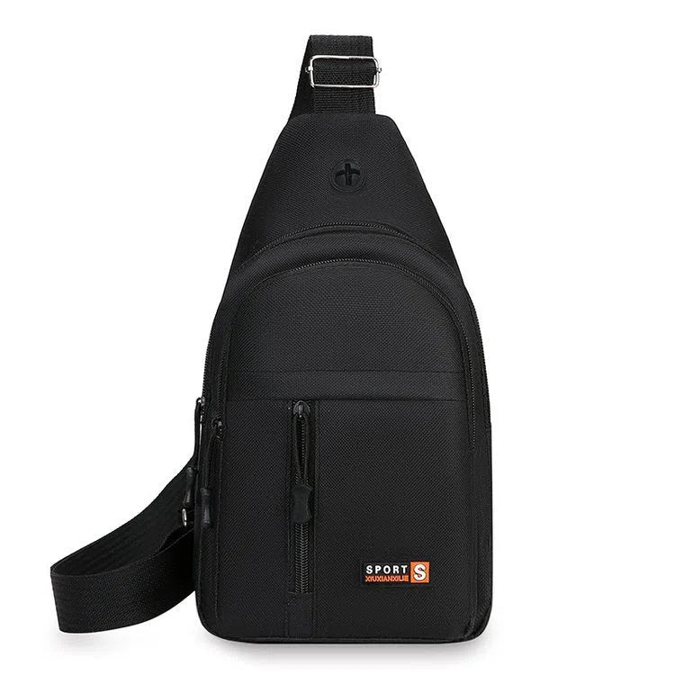 Canvas crossbody bag for men, lightweight waterproof with stitching detail, available in multiple colours