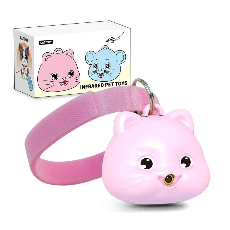 Rechargeable remote control cat halter collar with infrared sensor in pink or blue colour