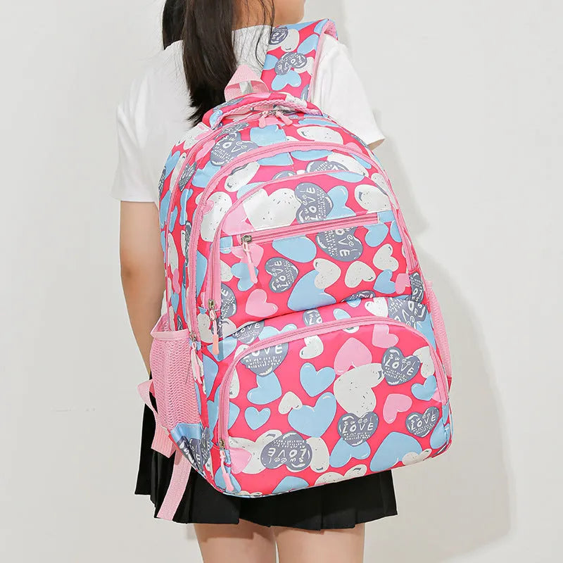 Blue school backpack with air pillow belt system and Oxford cloth construction showing large capacity design