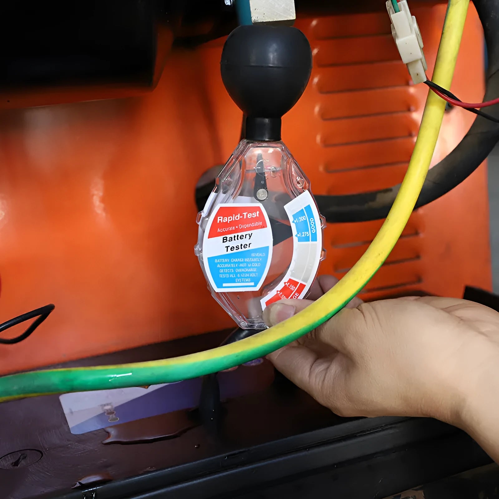 ABS plastic battery electrolyte hydrometer with suction mechanism for lead acid testing