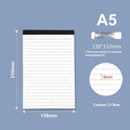 A4 notebook with grid-lined pages and tearable adhesive binding for meeting minutes