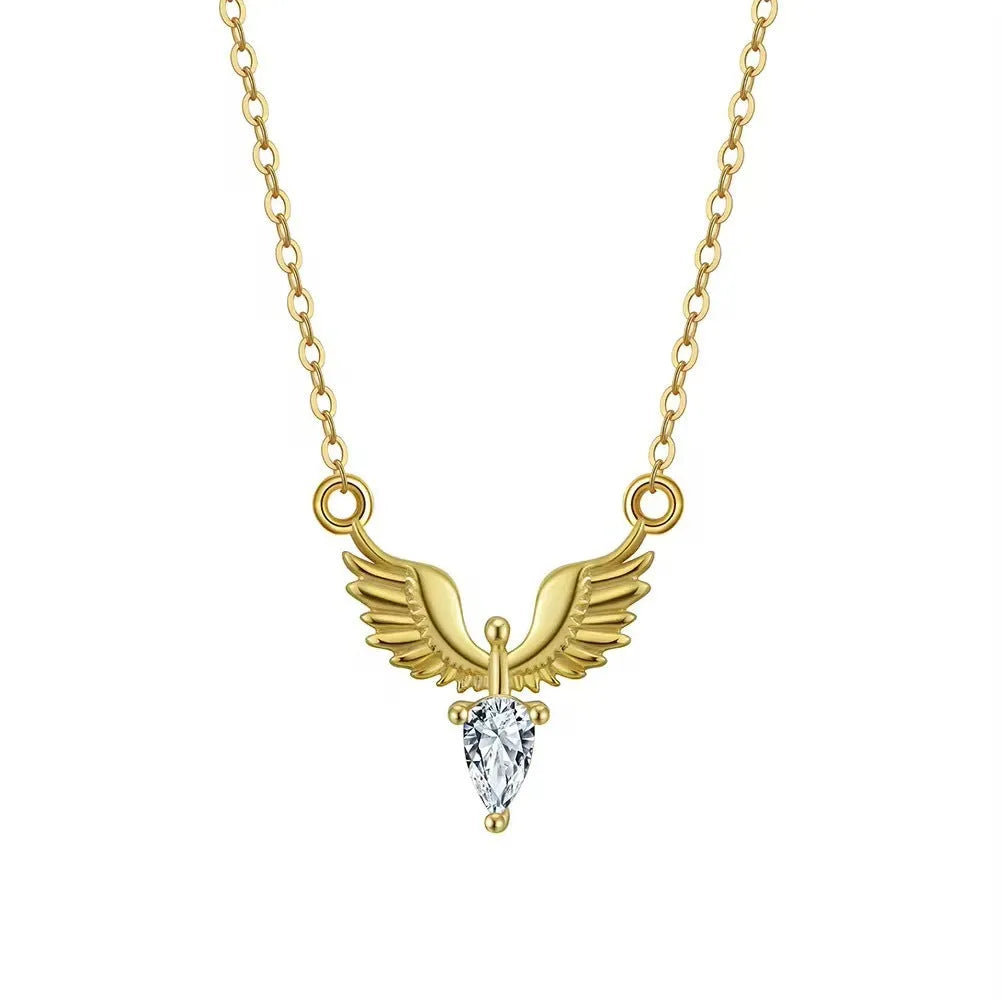 Sterling silver eagle pendant necklace with a chunky O-ring chain on a black background.