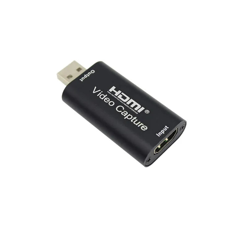 USB 3.0 HD video capture card with HDMI and USB connectors, black, 63.8x28x12.8mm
