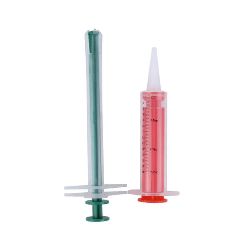 Two pet pill shooters with soft silicone tips in different sizes for cat and dog medication