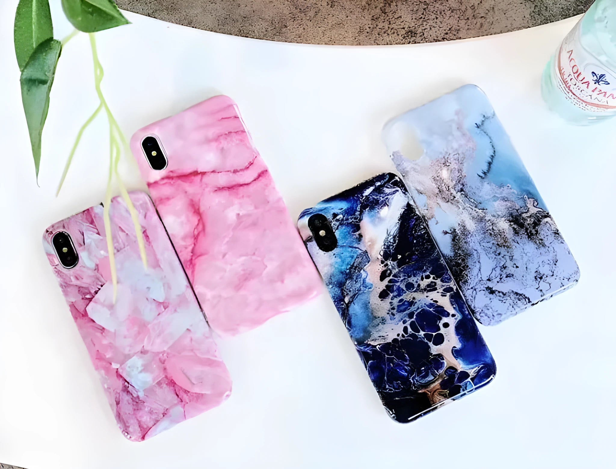 Colourful stone pattern soft back phone case for iPhone XR XS 8 7 6 Plus models