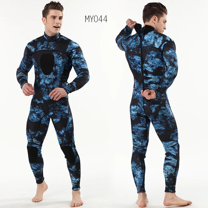 3mm neoprene camouflage diving wetsuit for men for cold water swimming and wading
