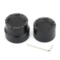 Black CNC aluminium motorcycle axle cover for Harley Sportster front and rear axles.