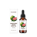 30ml glass bottle of guava seed oil facial serum with a dropper