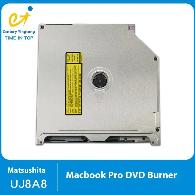 Silver internal SATA optical drive for MacBook Pro 13-inch laptop with dimensions 128mm x 128mm x 9.5mm