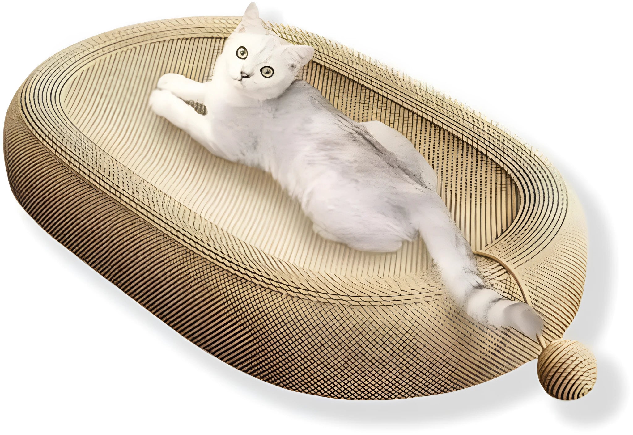 Extra large natural sisal cat scratching board with integrated lounge platform