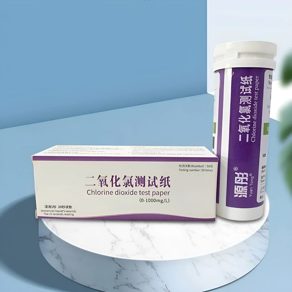 Chlorine dioxide test paper bottle with 50 strips for wastewater concentration detection 0-1000 mg/L