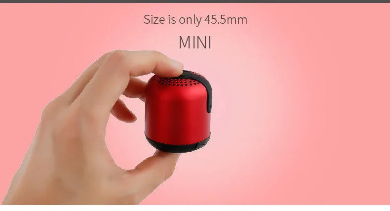 Hieha XQ11 mini cylindrical Bluetooth speaker in metallic finish with control buttons
