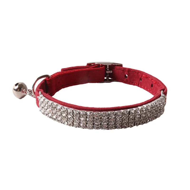 Flannel elastic buckle cat collar in pink, black, red, blue, purple, dark brown colours