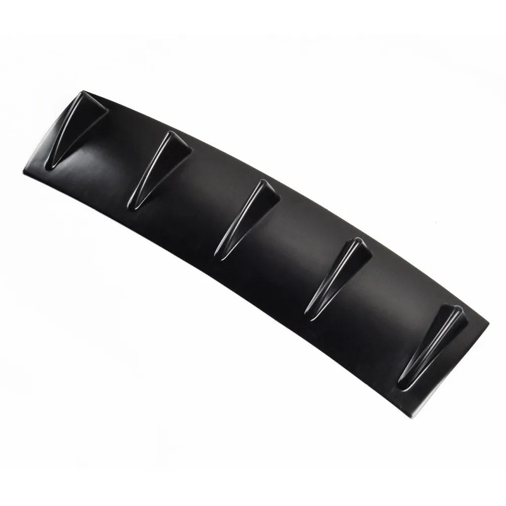 Black polyurethane and ABS car rear bumper diffuser with 5 shark fin spoiler design