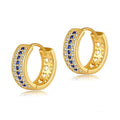 Round geometric women's earrings in electroplated copper with 18K gold tone KE1268 colour