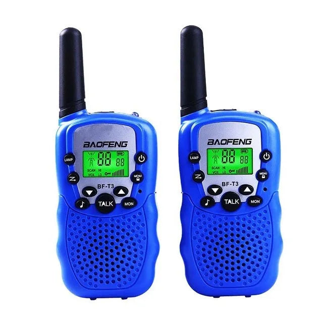 Children's walkie talkie set with 22 channels in blue colour for outdoor communication