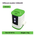 Camping floatation bed with built-in air pump and LED lighting in light green colour