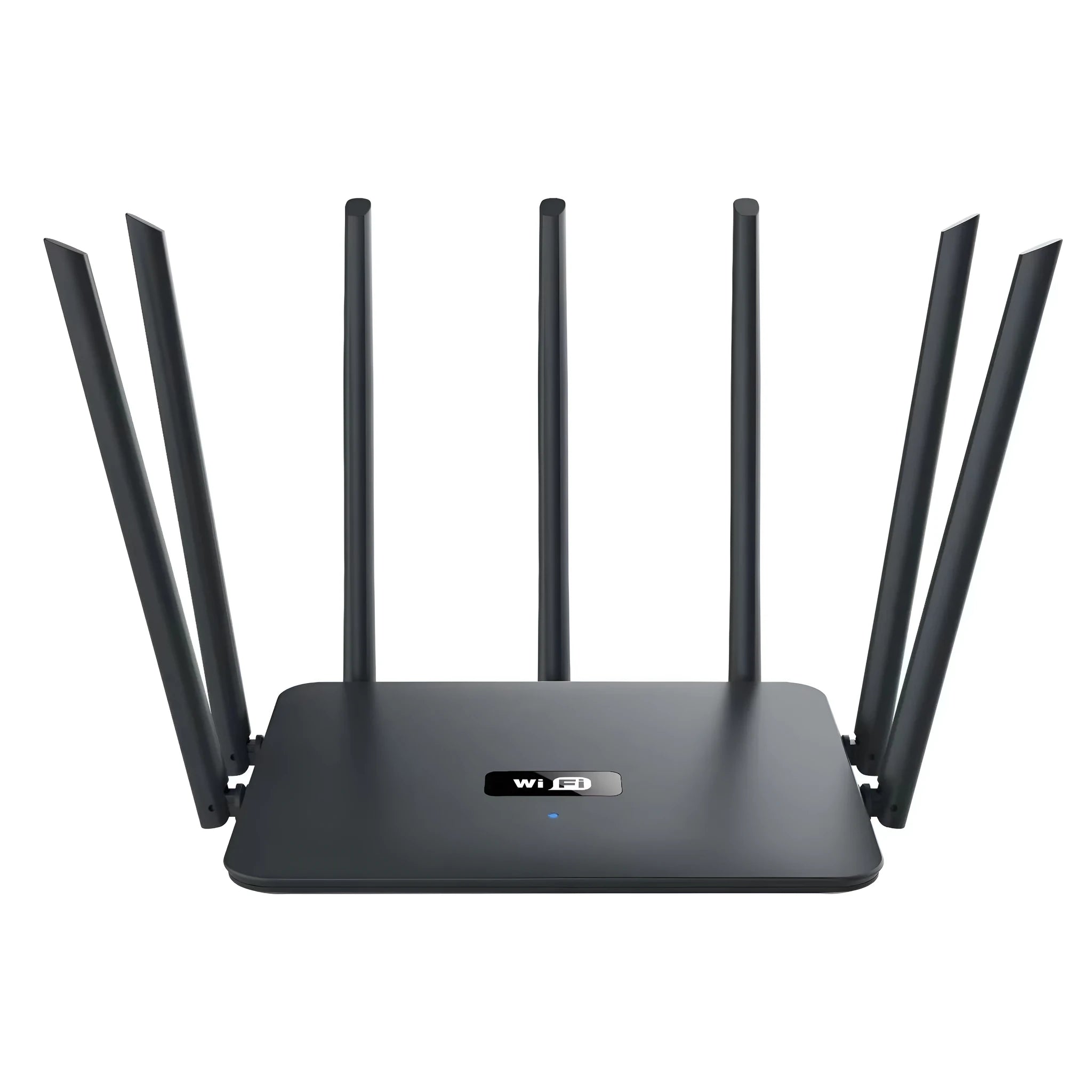 Black and white dual-band 5G router with multiple antennas for whole-home WiFi coverage