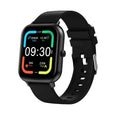 Bluetooth smart watch with heart rate monitor on wrist, shown in black, silver, pink, and khaki colour options.