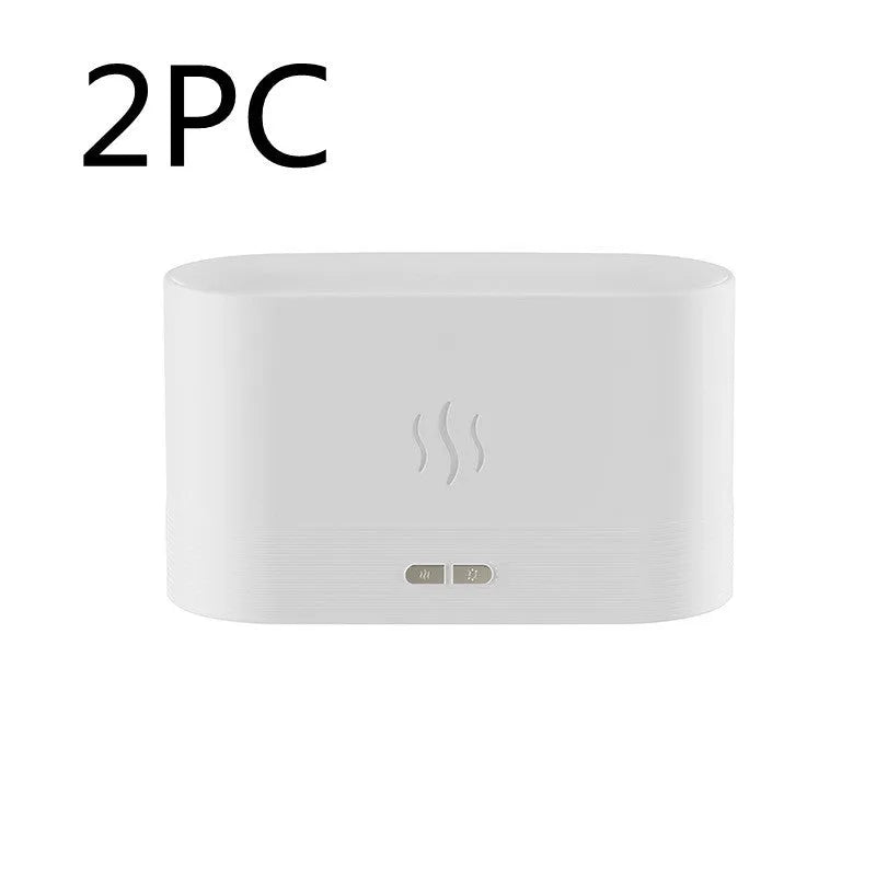 Black square aroma diffuser with flame light effect and mist output